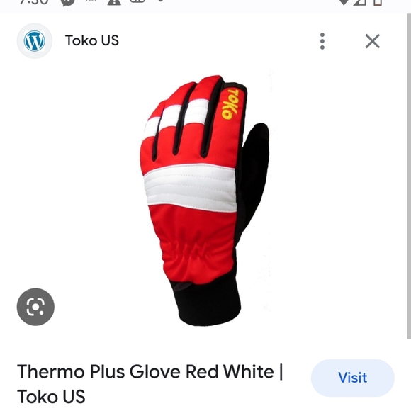 TOKO THERMO PLUS RED GLOVES SIZE 5 - Picture 1 of 1